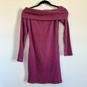 Off shoulder sweater dress